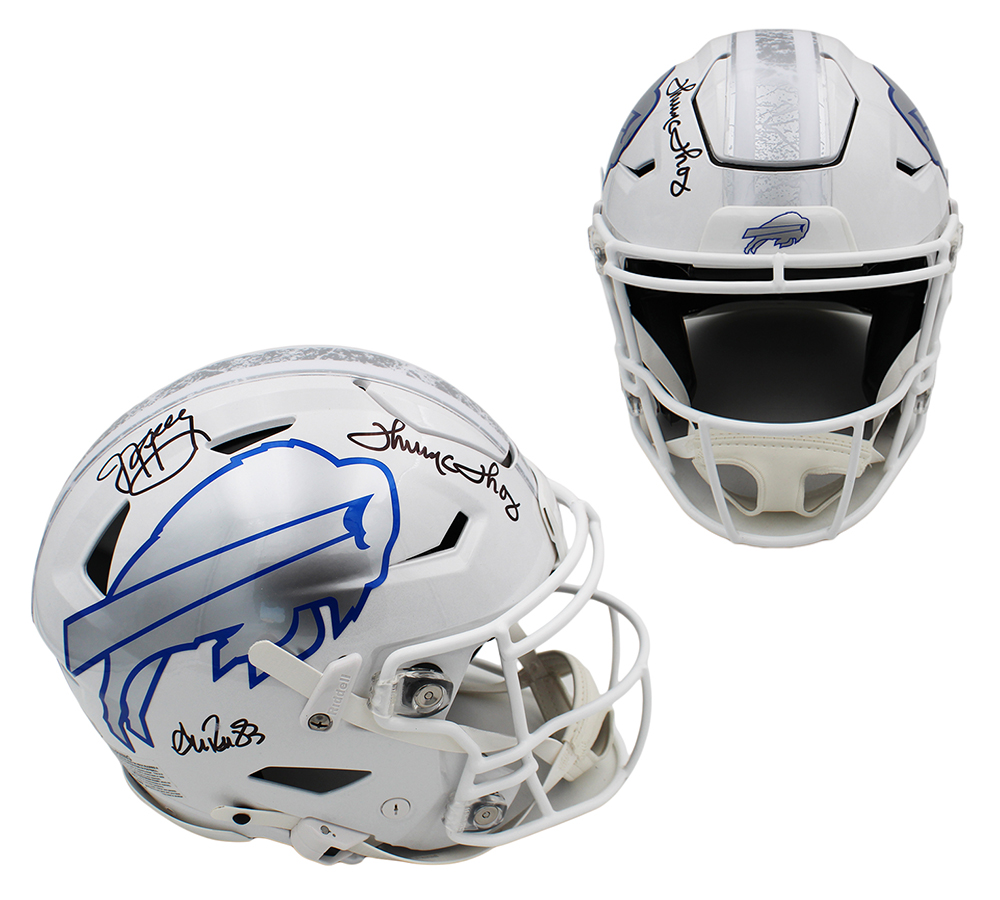 Jim Kelly, Andre Reed, Thurman Thomas Signed Buffalo Bills Speed Flex ...