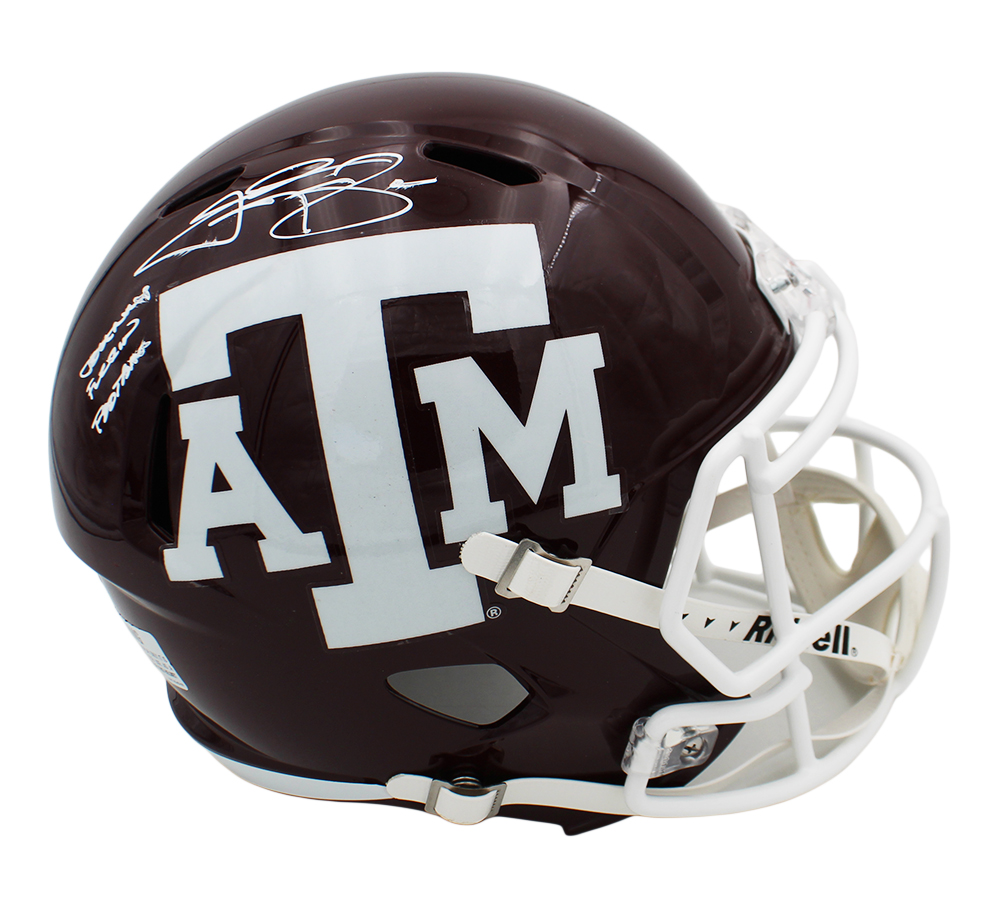 Johnny Manziel Signed Texas A&M Aggies Speed Full Size NCAA Helmet with "Johnny F'n Football" Inscription - Image 2