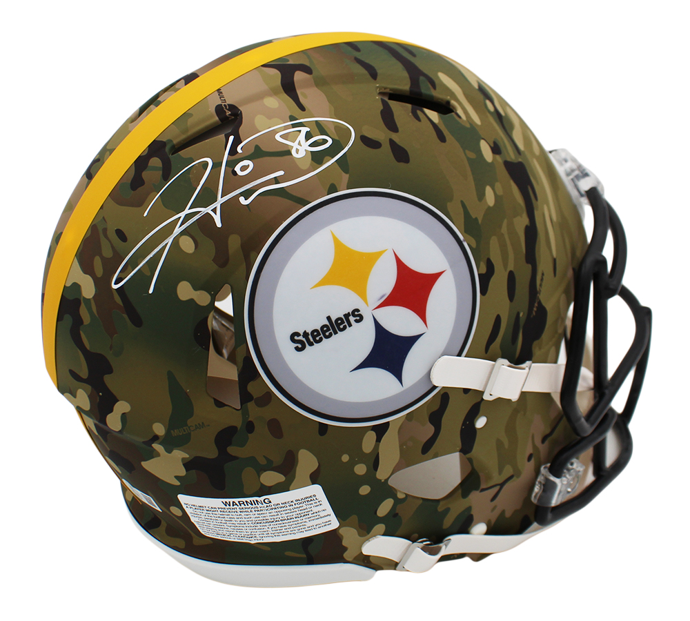 Hines Ward Signed Pittsburgh Steelers Speed Authentic Camo NFL Helmet