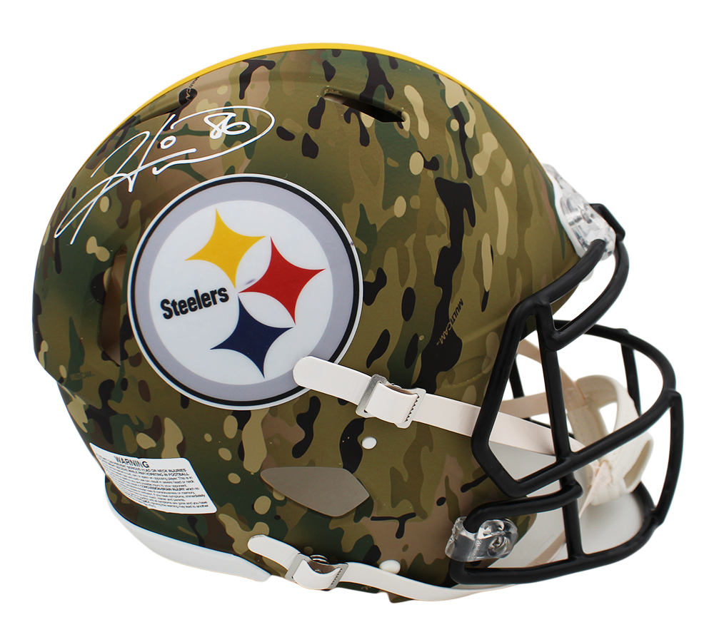 Hines Ward Signed Pittsburgh Steelers Speed Authentic Camo NFL Helmet - Image 2