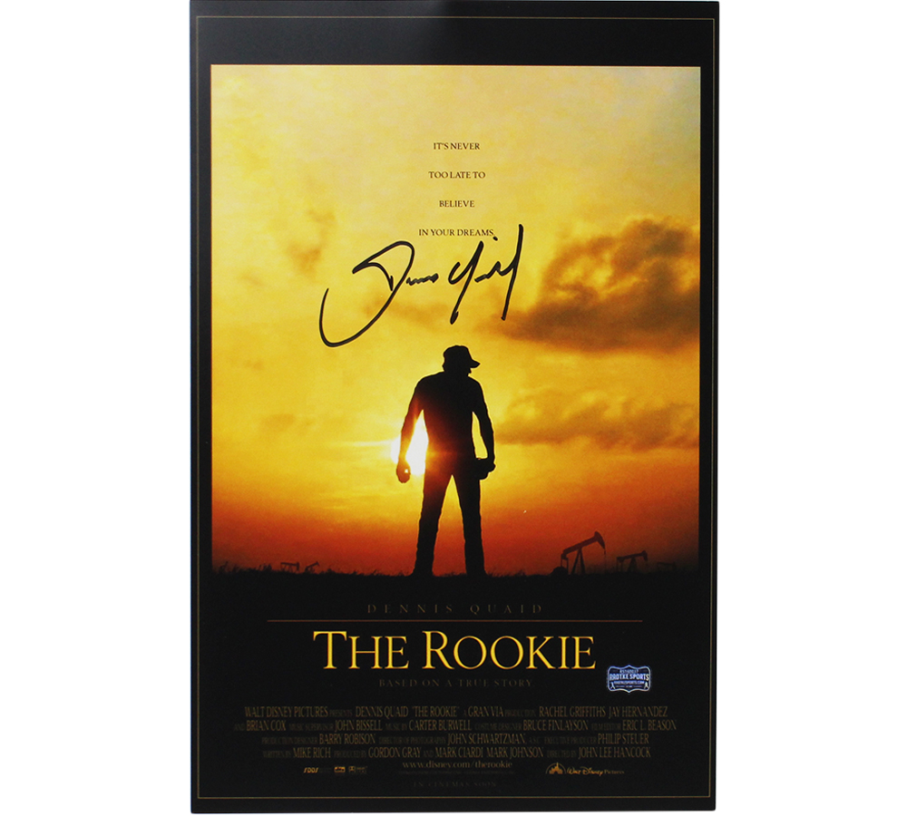 Dennis Quaid Signed Unframed 11x17 The Rookie Movie Poster
