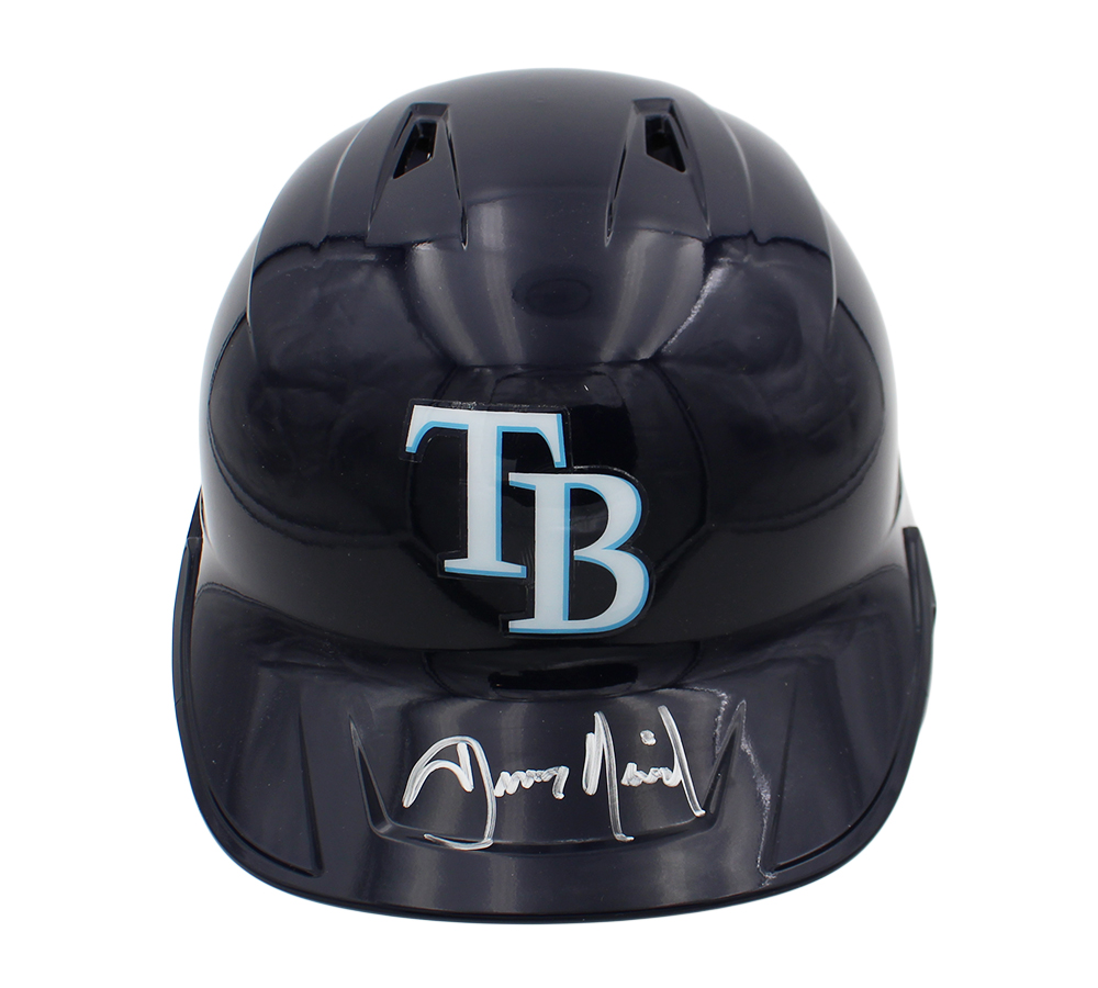 Dennis Quaid Signed Tampa Bay Rays Rawlings Blue MLB Helmet