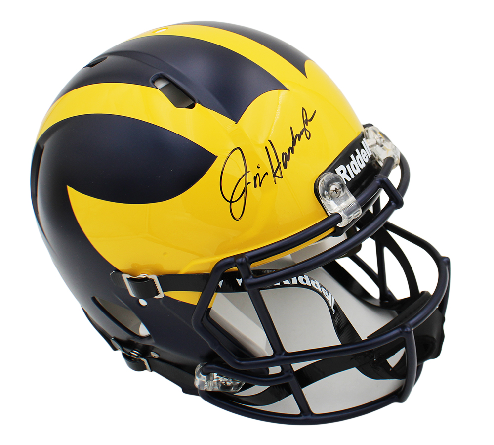 Jim Harbaugh Signed Michigan Wolverines Speed Authentic NCAA Helmet