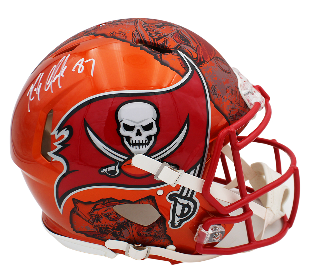 Rob Gronkowski Tampa Bay Buccaneers Speed Authentic Flash Custom Ripped NFL Helmet - Image 2