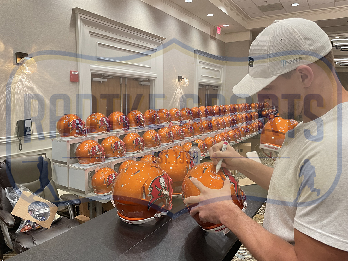 Rob Gronkowski Tampa Bay Buccaneers Speed Authentic Flash Custom Ripped NFL Helmet - Image 3