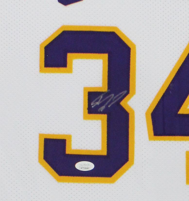 Shaquille O'Neal Signed Los Angeles Lakers Large Framed White Jersey - Image 2