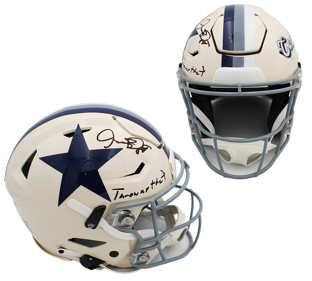 Dez Bryant Signed Dallas Cowboys Speed Flex Authentic Retro NFL Helmet with "Throw Up the X" Inscription