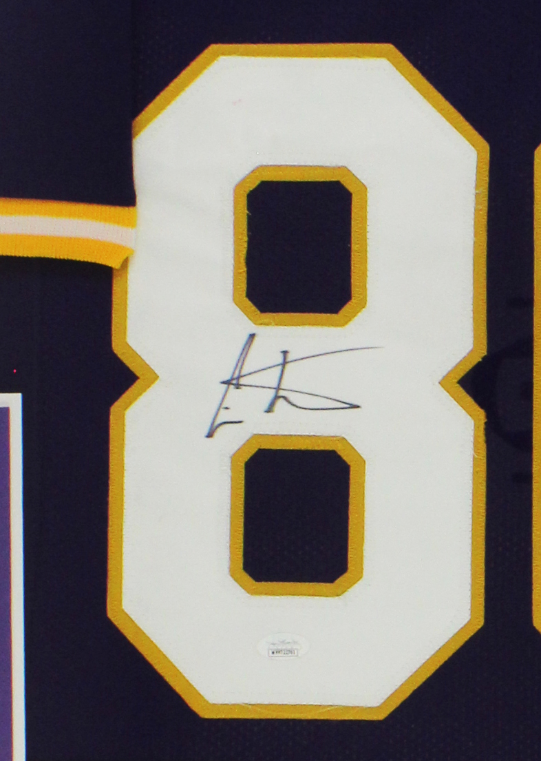 Cris Carter Signed Minnesota Vikings Large Framed Purple Jersey - Image 2