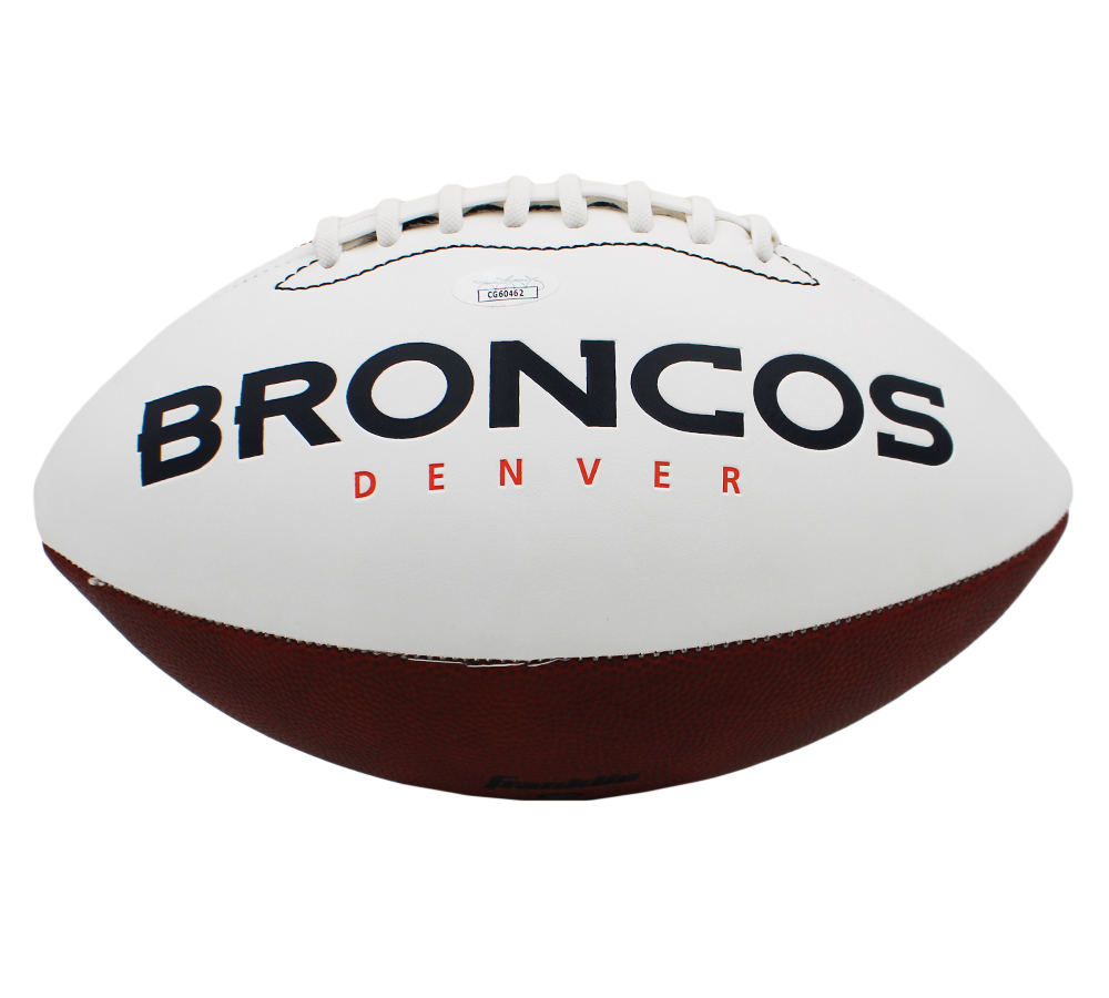 Peyton Manning Signed Denver Broncos Embroidered White NFL Football - Image 2