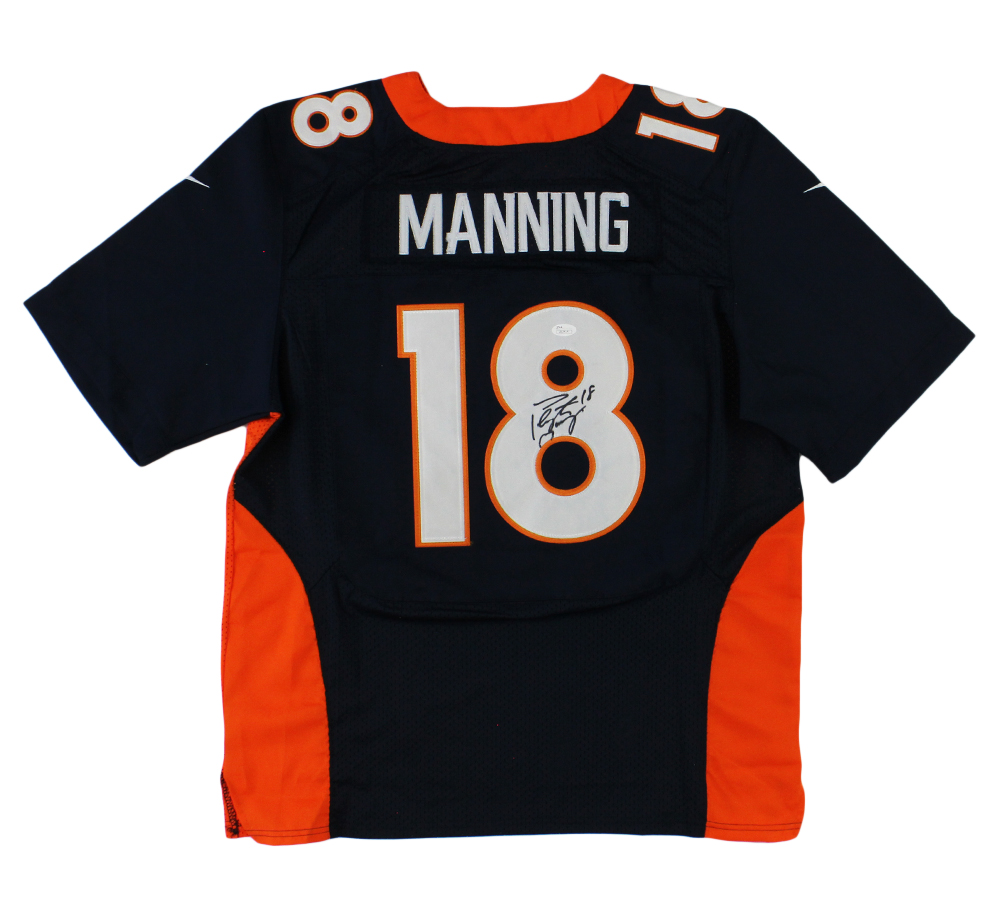 Peyton Manning Signed Denver Broncos Nike Authentic Navy Blue NFL ...