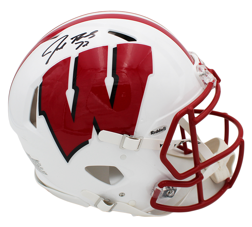 Joe Thomas Signed Wisconsin Badgers Speed Authentic NCAA Helmet - Image 2