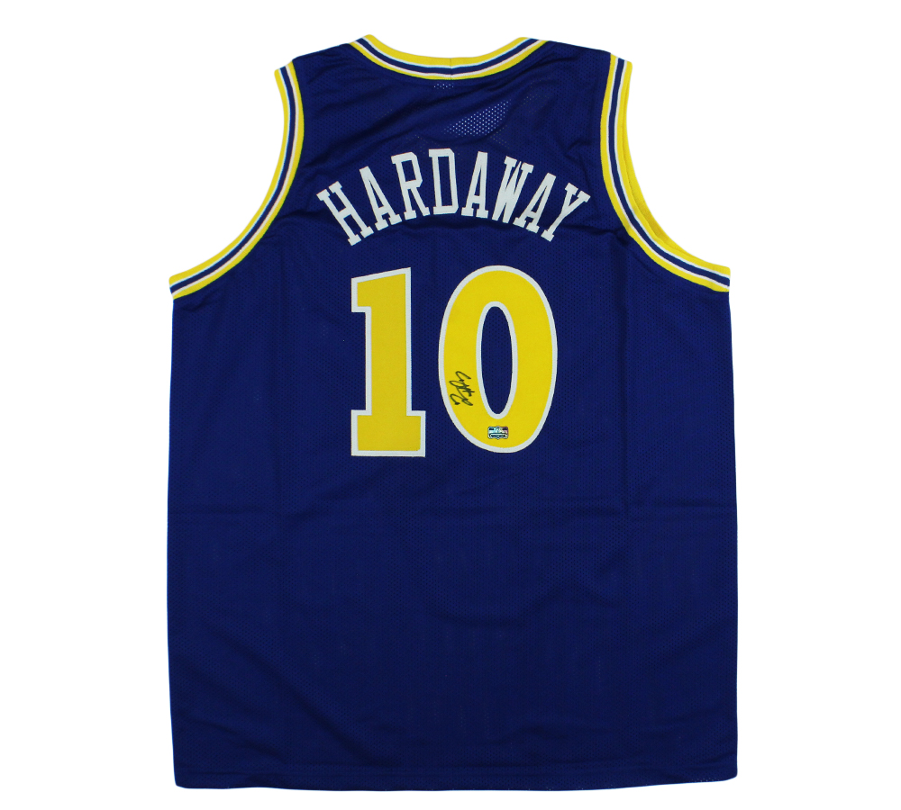 Tim Hardaway Sr. Signed Golden State Custom Blue Jersey