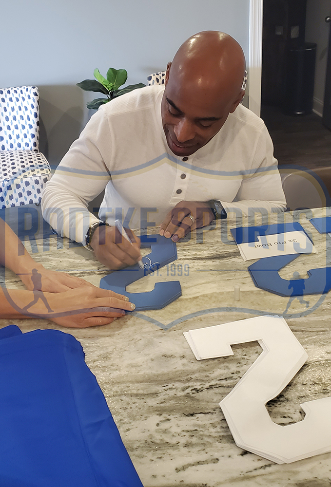 Tiki Barber Signed New York Custom White Jersey - Image 3