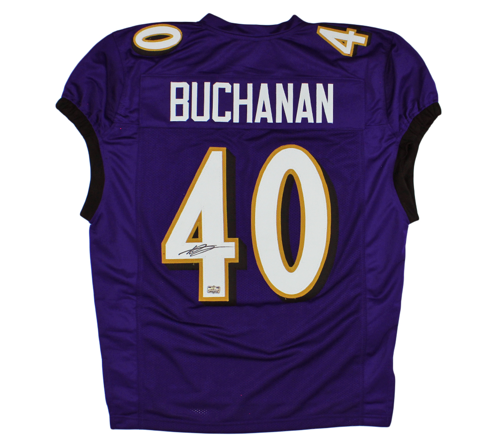 Teddye Buchanan Signed Baltimore Custom Purple NFL Jersey