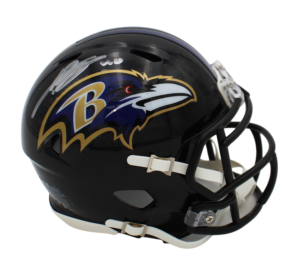 Teddye Buchanan Signed Baltimore Ravens Speed NFL Mini Helmet - Image 2