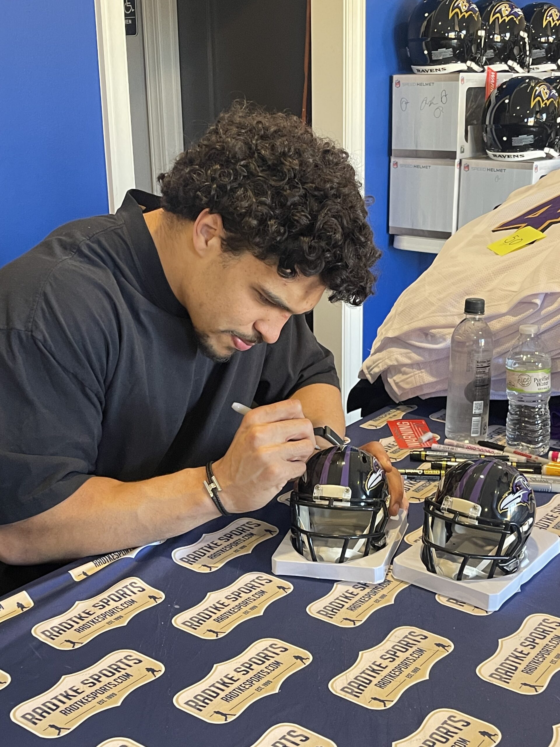 Teddye Buchanan Signed Baltimore Ravens Speed NFL Mini Helmet - Image 3