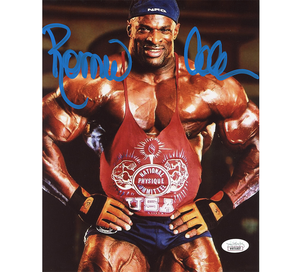 Ronnie Coleman Signed Unframed 8 x 10 Bodybuilding Photo-Red Shirt