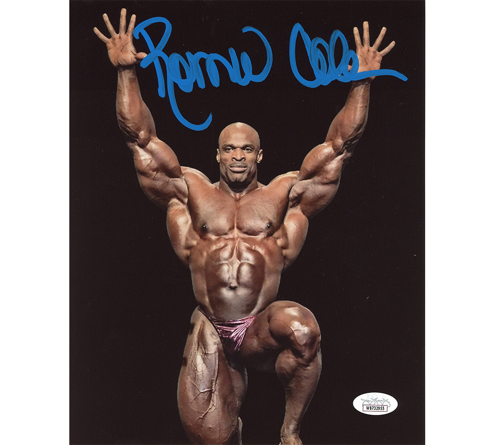 Ronnie Coleman Signed Unframed 8 x 10 Bodybuilding Photo-Kneeling Arms Raised