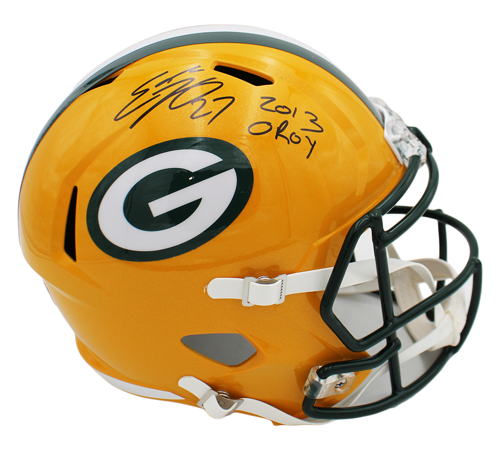 Eddie Lacy Signed Green Bay Packers Speed Full Size NFL Helmet with "2013 OROY" Inscription - Image 2