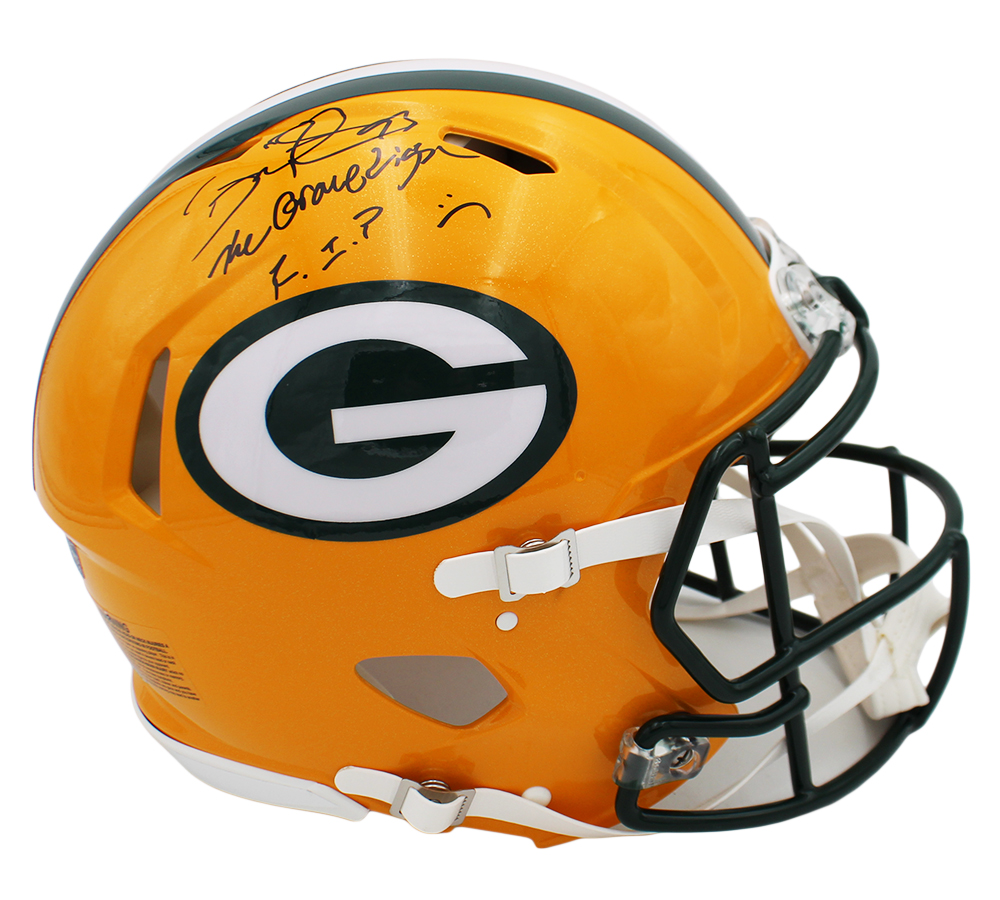 Gilbert Brown Signed Green Bay Packers Speed Authentic NFL Helmet with "Gravedigger & RIP" Inscription - Image 2