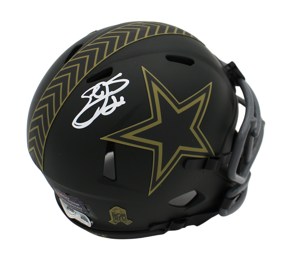 Emmitt Smith Signed Dallas Cowboys Speed Salute to Service 4 NFL Mini Helmet