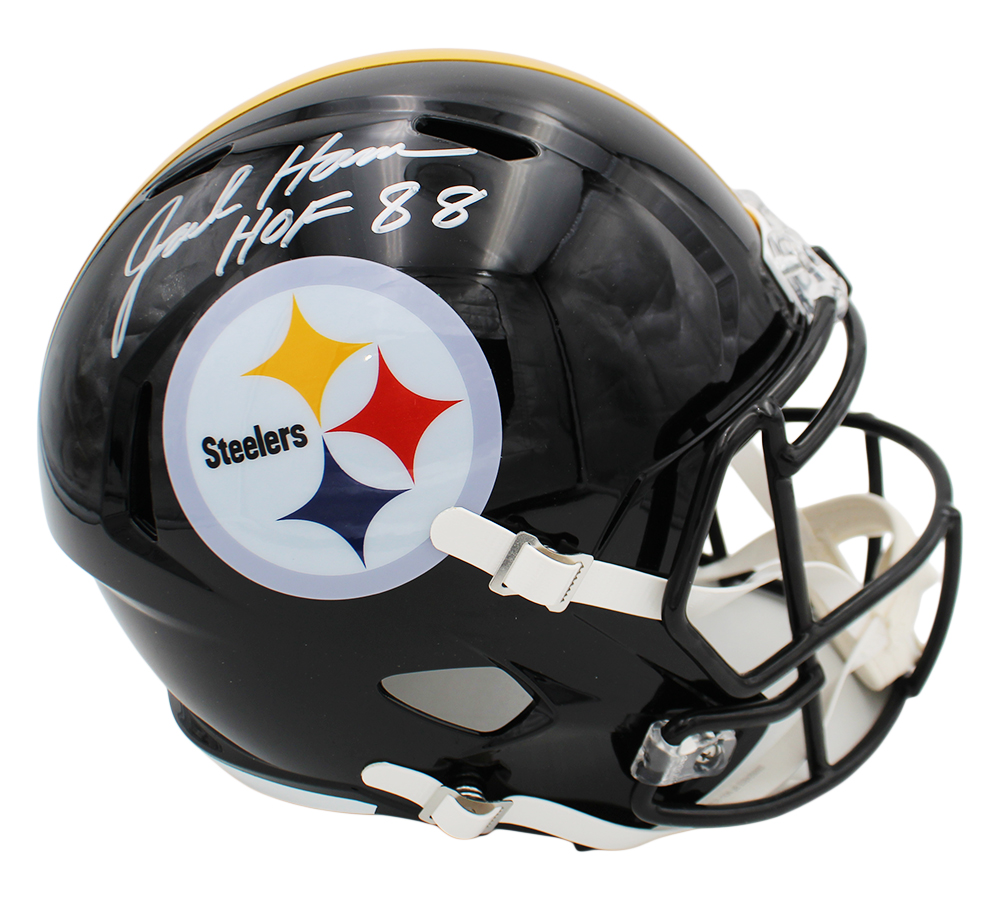Jack Ham Signed Pittsburgh Steelers Speed Full Size NFL Helmet with "HOF 88" Inscription - Image 2