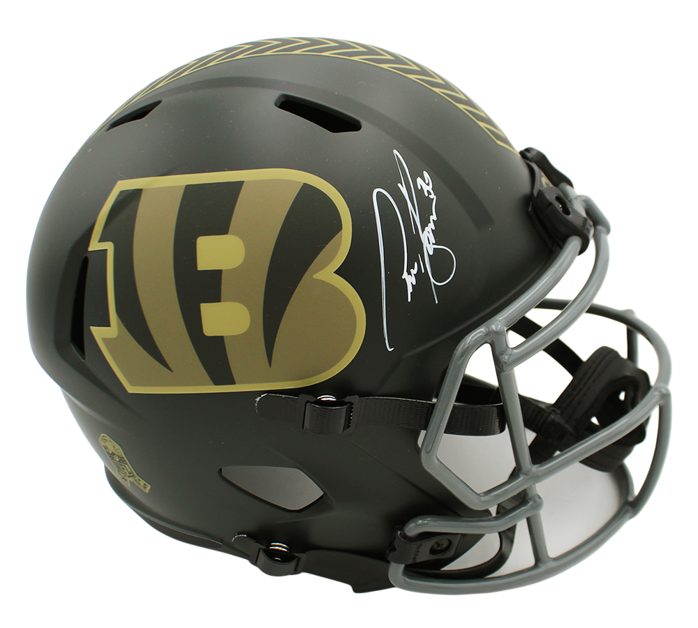 Chase Brown Signed Cincinnati Bengals Speed Full Size Salute to Service 4 NFL Helmet