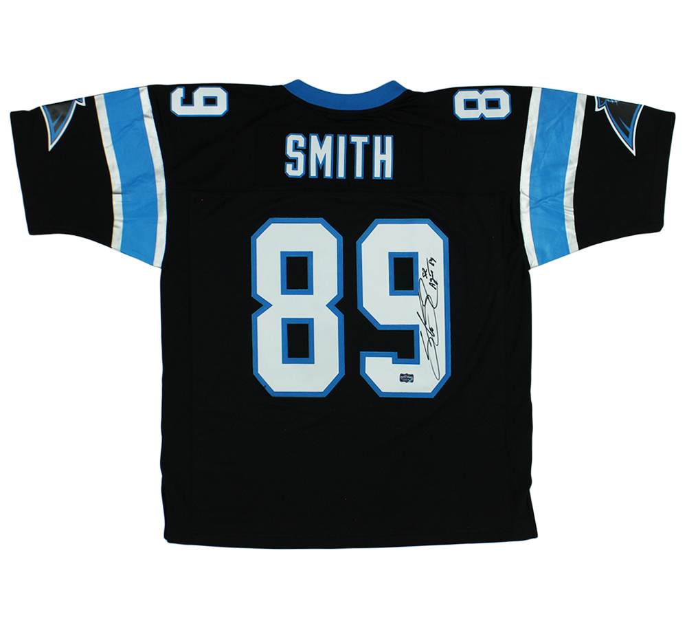 Steve Smith Sr Signed Carolina Mitchell & Ness Black Legacy 2003 Jersey With "Agent 89" Inscription