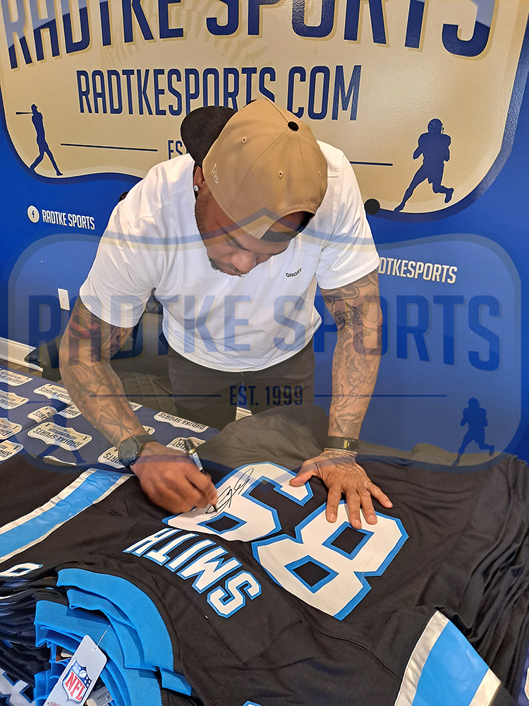 Steve Smith Sr Signed Carolina Mitchell & Ness Black Legacy 2003 Jersey With "Agent 89" Inscription - Image 5