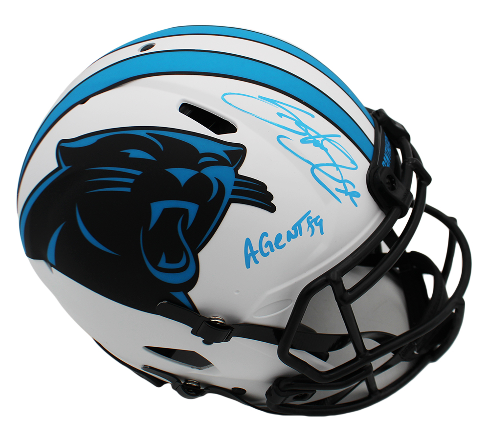 Steve Smith Sr. Signed Carolina Panthers Speed Authentic Lunar NFL Helmet With "Agent 89" Inscription