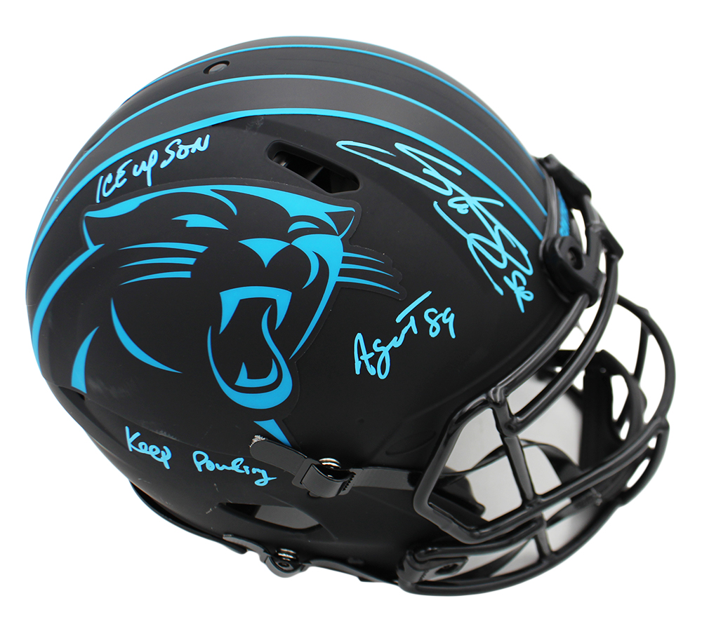 Steve Smith Sr Signed Carolina Panthers Speed Authentic Eclipse NFL Helmet With 3 Inscriptions
