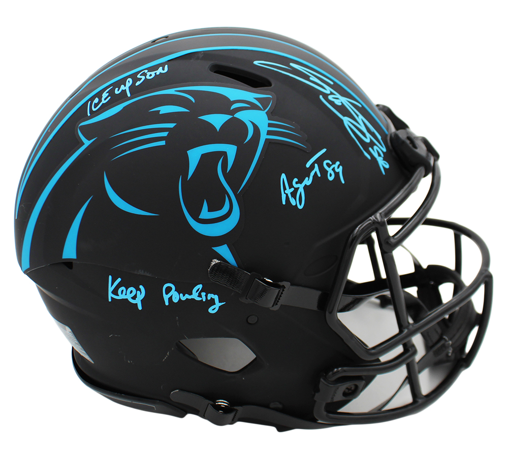 Steve Smith Sr Signed Carolina Panthers Speed Authentic Eclipse NFL Helmet With 3 Inscriptions - Image 2