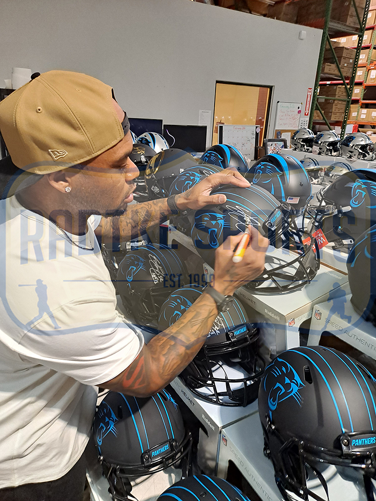 Steve Smith Sr Signed Carolina Panthers Speed Authentic Eclipse NFL Helmet With 3 Inscriptions - Image 3