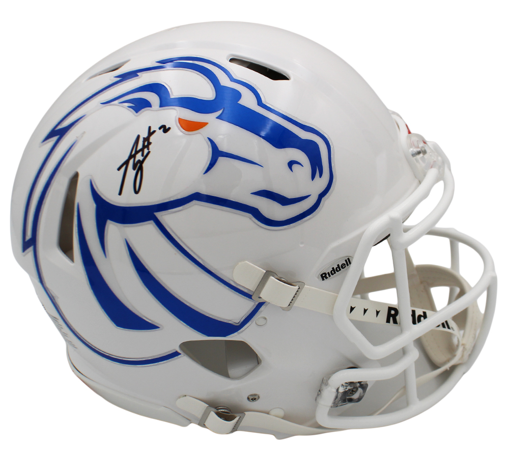 Ashton Jeanty Signed Boise State Broncos Speed White Authentic NCAA Helmet - Beckett Authenticated