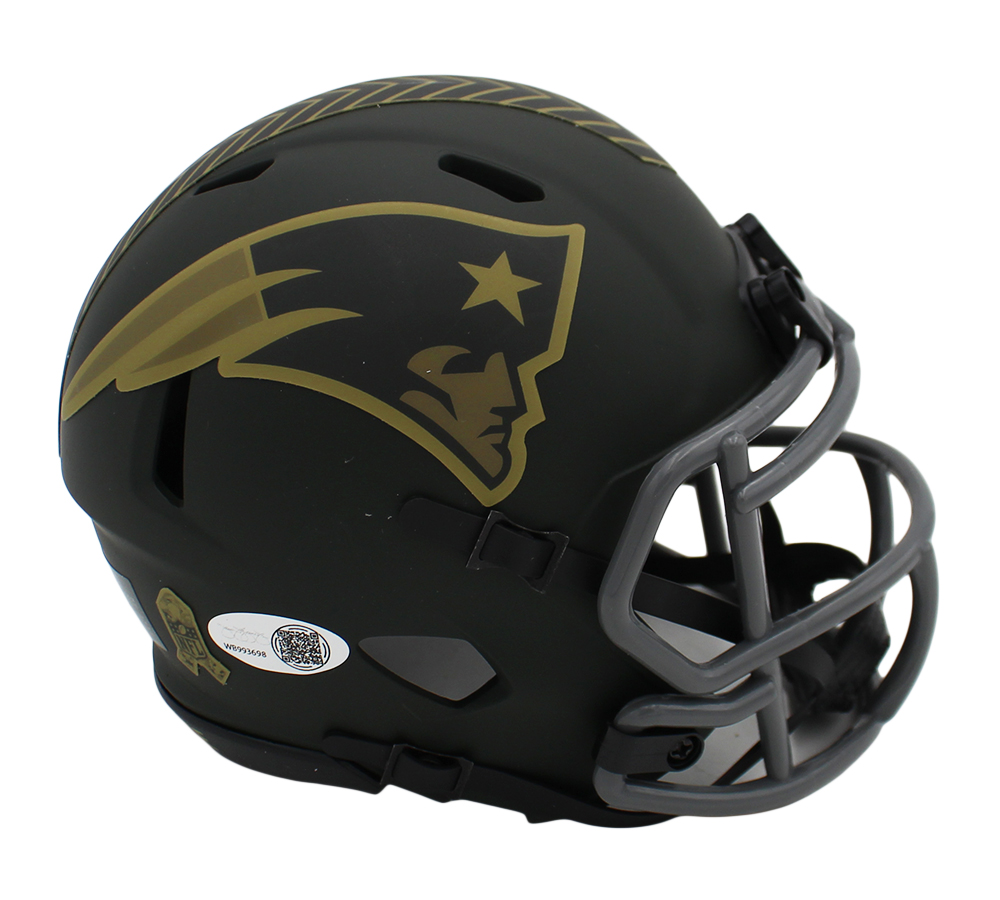 Rodney Harrison Signed New England Patriots Speed Salute to Service 4 NFL Mini Helmet - Image 2