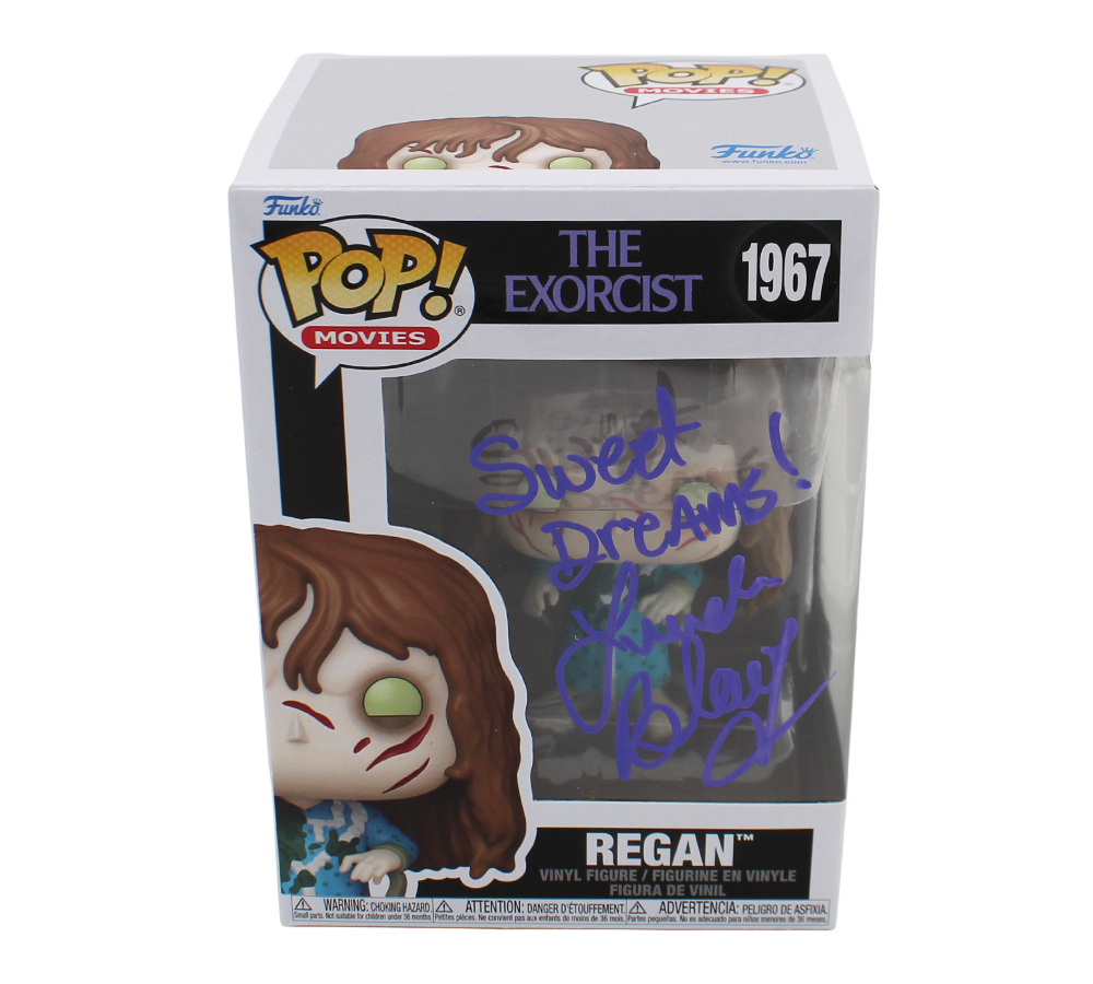 Linda Blair Signed The Exorcist Regan #1967 Funko Pop! with "Sweet Dreams" Inscription - Purple Ink