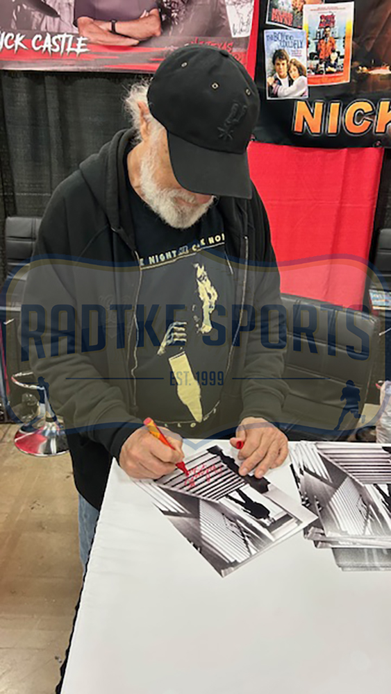 Nick Castle Signed Halloween Unframed 8x10 Top of Stairs Photo - Red Ink with "The Shape" Inscription - Image 3