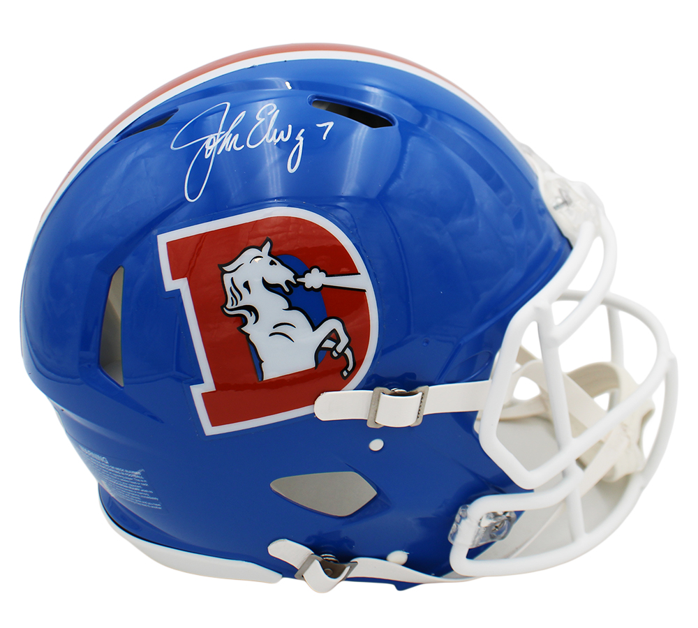 John Elway Signed Denver Broncos Speed Authentic TB 75-96 NFL Helmet - Image 2