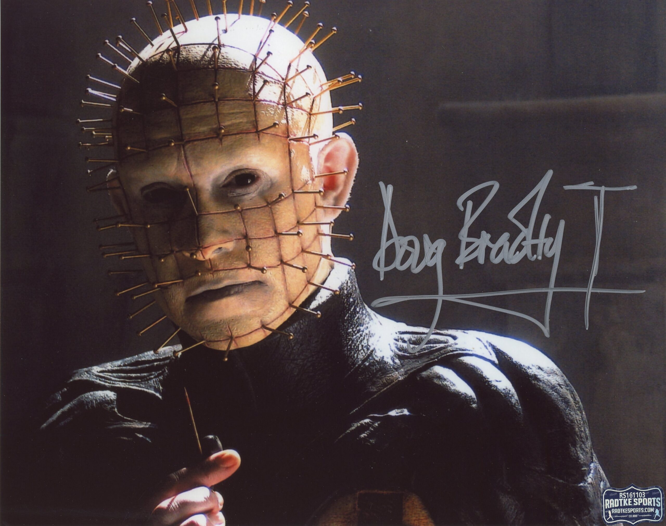 Doug Bradley Signed Unframed 8x10 Hellraiser Needle in Hand Photo