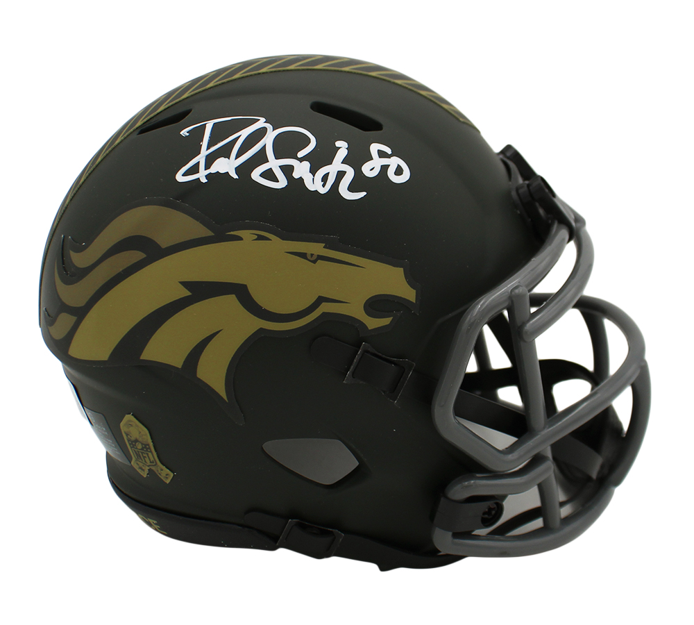 Rod Smith Signed Denver Broncos Speed Salute to Service 4 NFL Mini Helmet
