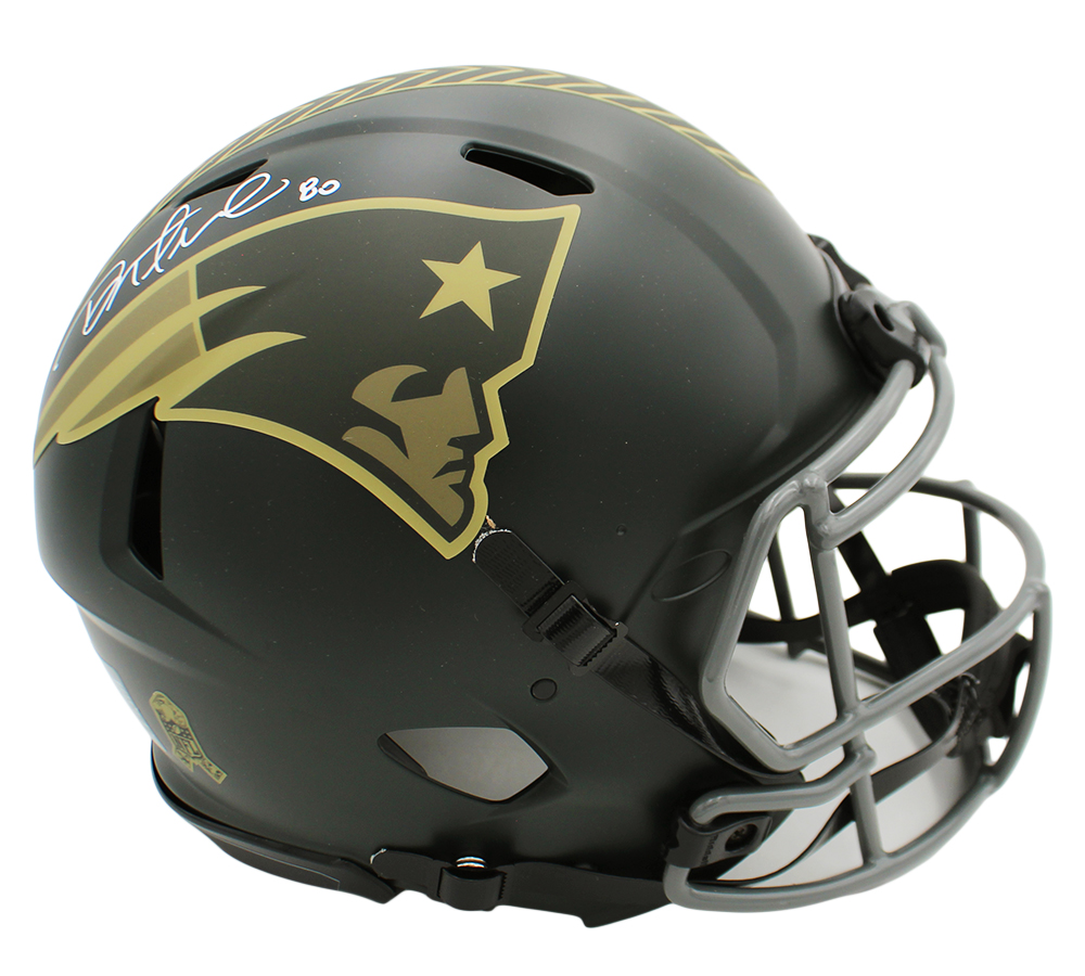 Danny Amendola Signed New England Patriots Speed Authentic Salute to Service 4 NFL Helmet - Image 2