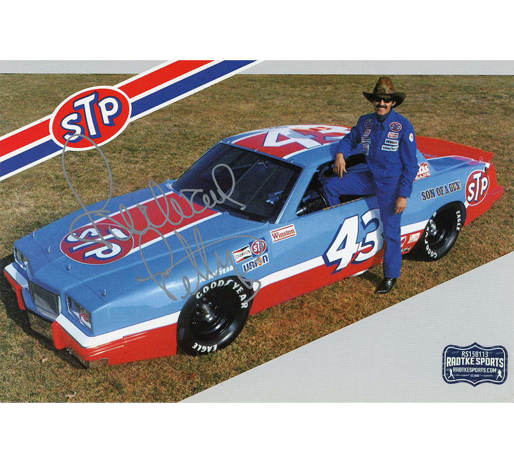 Richard Petty Signed NASCAR Leg in Car Horizontal 5x7.5 Post Card