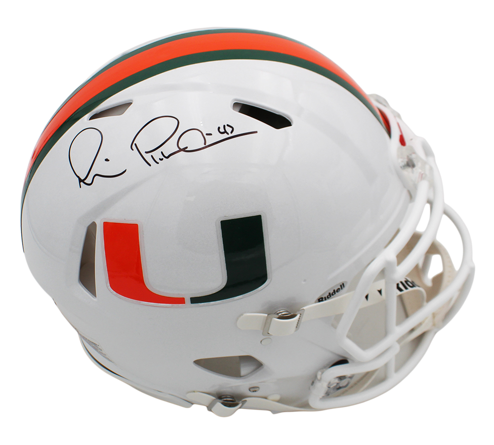 Michael Irvin Signed Miami Hurricanes Speed Authentic White NCAA Helmet