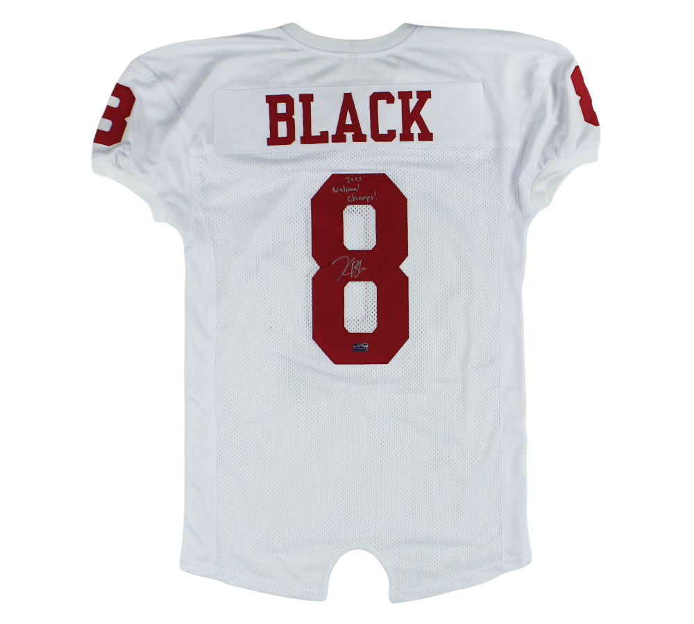 Kaelon Black Signed Indiana Custom White Jersey with "2025 National Champs" Inscription
