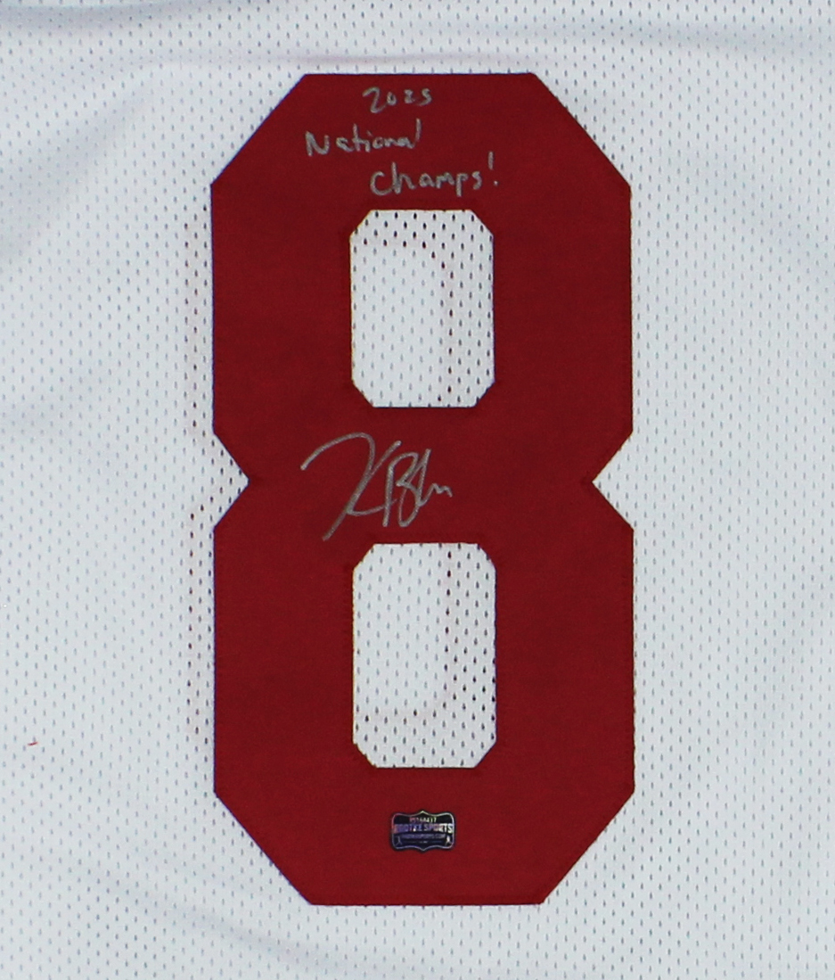 Kaelon Black Signed Indiana Custom White Jersey with "2025 National Champs" Inscription - Image 2