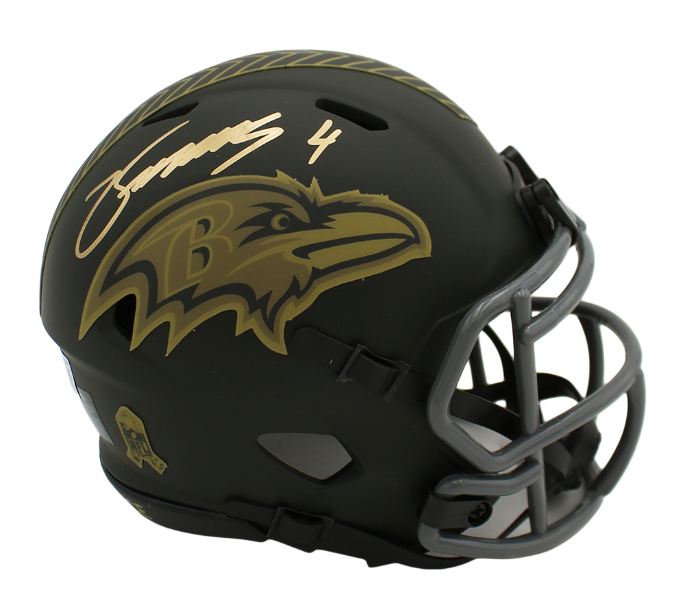 Zay Flowers Signed Baltimore Ravens Speed Salute to Service 4 NFL Mini Helmet - Image 2