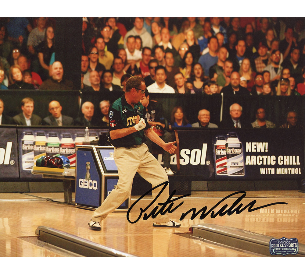 Pete Weber Signed Unframed 8x10 Celebrating by Lane Bowling Photo