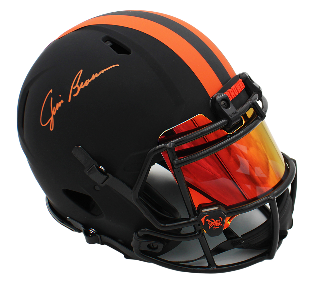 cleveland browns football helmet with visor Jim Brown Signed Cleveland Browns Speed Authentic Eclipse NFL Helmet with  Visor
