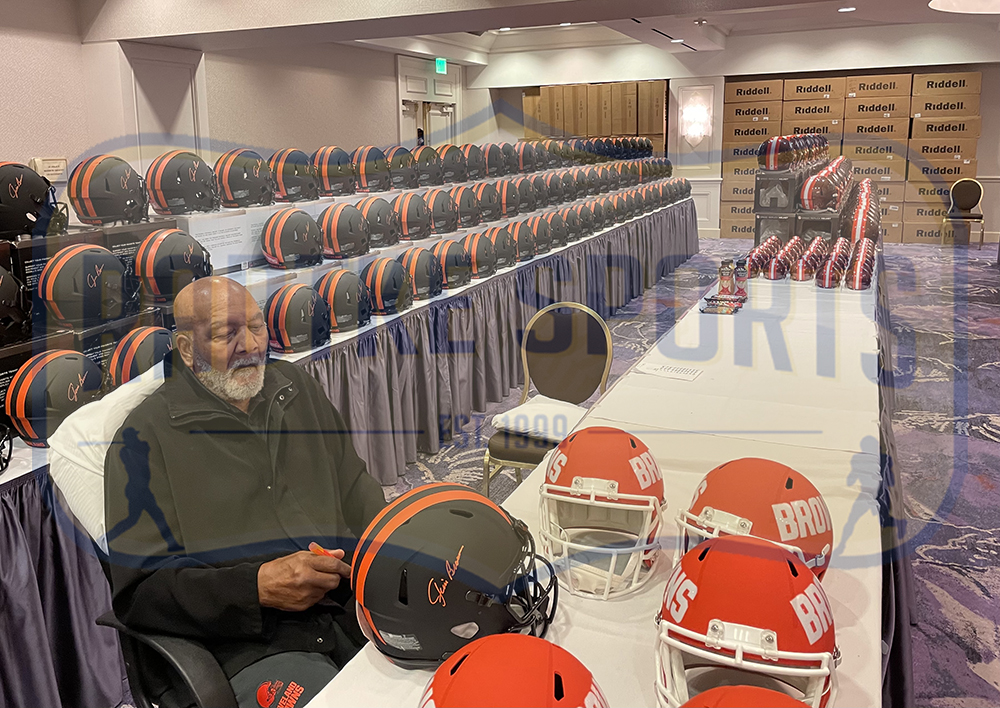 Jim Brown Signed Cleveland Browns Speed Authentic Eclipse NFL Helmet with Visor - Image 3