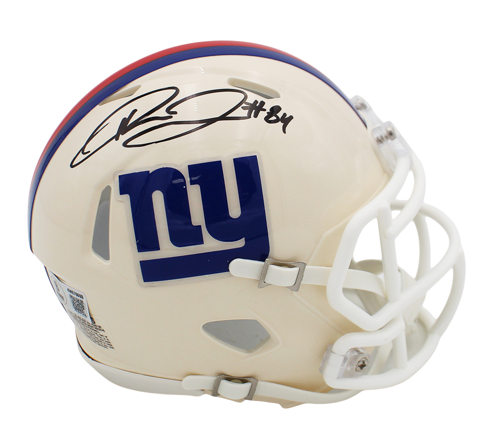 Theo Johnson Signed New York Giants Speed Retro NFL Mini Helmet - Image 2